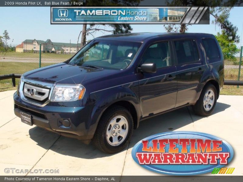 Bali Blue Pearl / Beige 2009 Honda Pilot LX