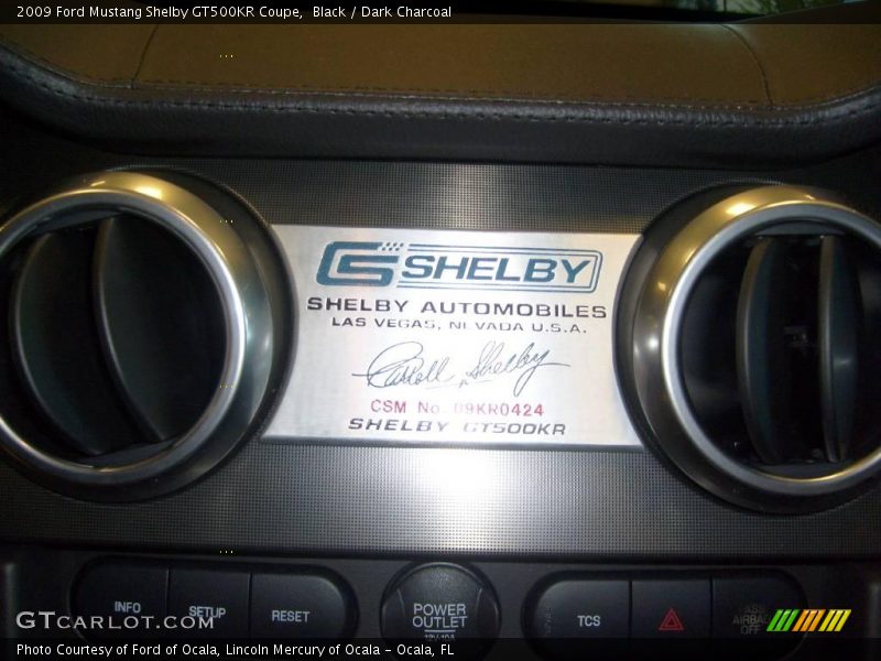 Black / Dark Charcoal 2009 Ford Mustang Shelby GT500KR Coupe