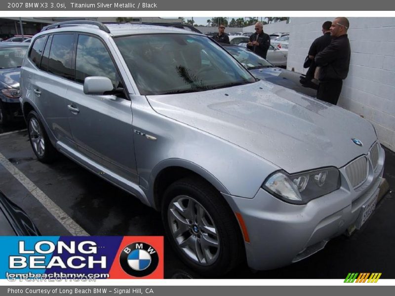 Titanium Silver Metallic / Black 2007 BMW X3 3.0si
