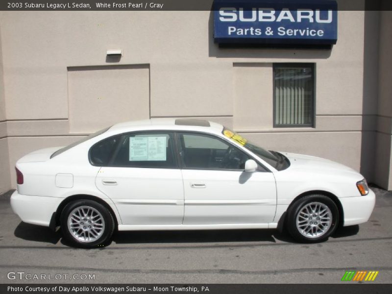 White Frost Pearl / Gray 2003 Subaru Legacy L Sedan