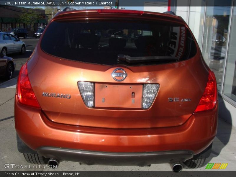 Sunlit Copper Metallic / Charcoal 2003 Nissan Murano SE AWD