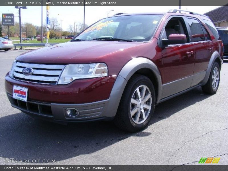Merlot Metallic / Medium Light Stone 2008 Ford Taurus X SEL AWD