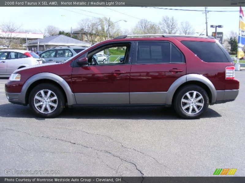 Merlot Metallic / Medium Light Stone 2008 Ford Taurus X SEL AWD