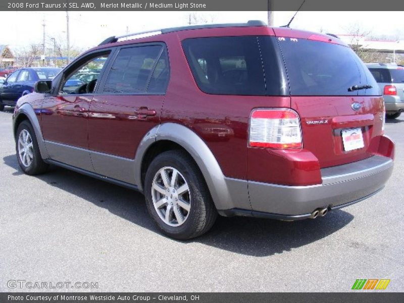Merlot Metallic / Medium Light Stone 2008 Ford Taurus X SEL AWD