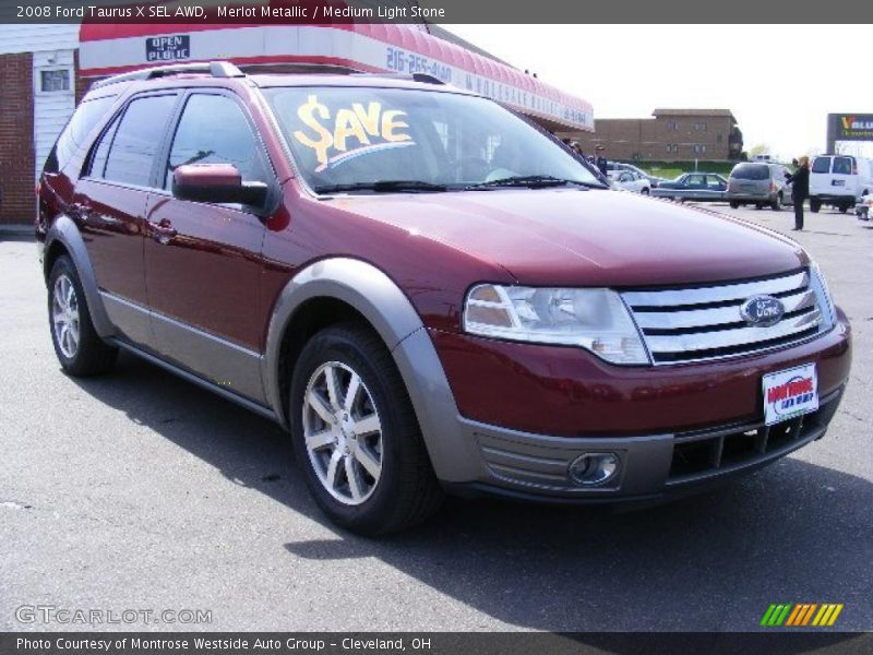 Merlot Metallic / Medium Light Stone 2008 Ford Taurus X SEL AWD