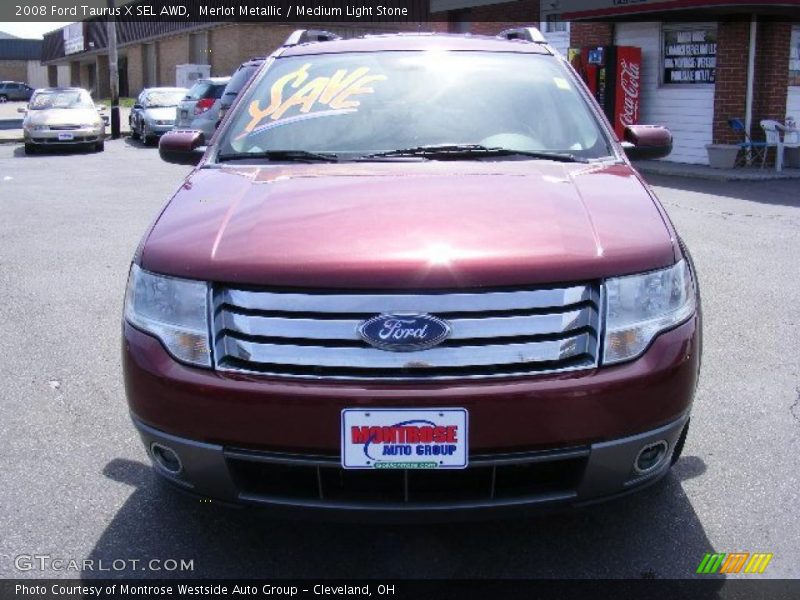 Merlot Metallic / Medium Light Stone 2008 Ford Taurus X SEL AWD