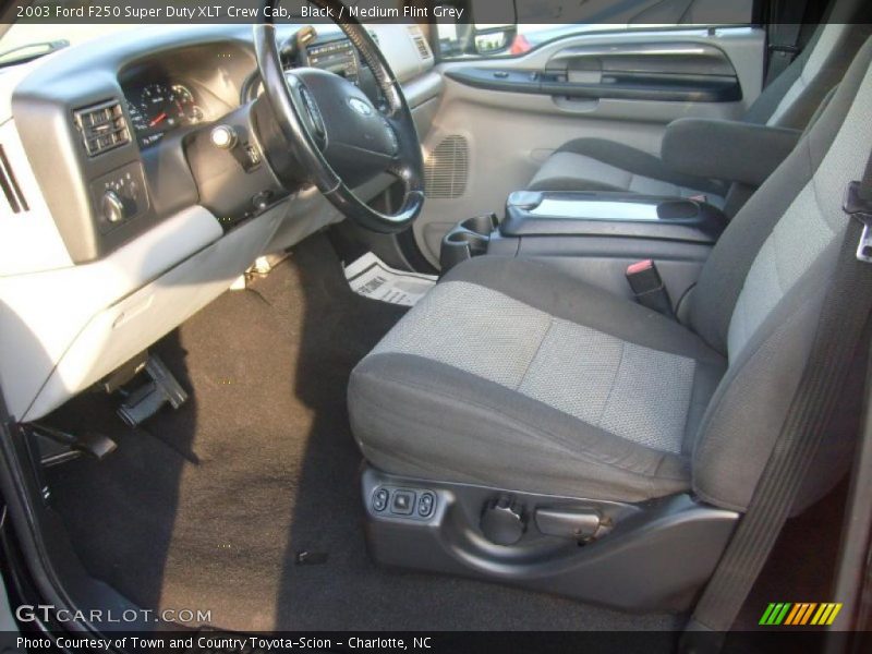 Black / Medium Flint Grey 2003 Ford F250 Super Duty XLT Crew Cab