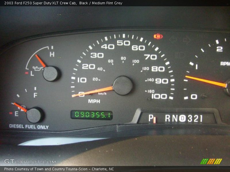Black / Medium Flint Grey 2003 Ford F250 Super Duty XLT Crew Cab