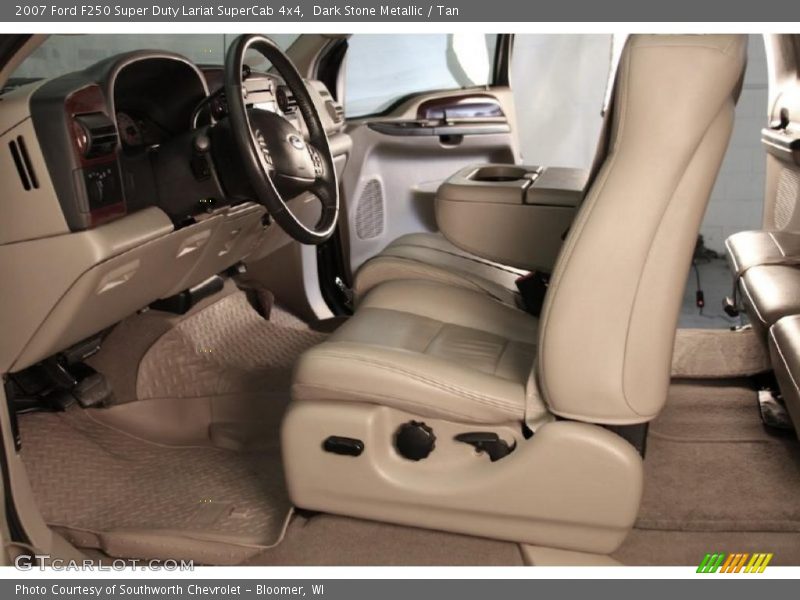 Dark Stone Metallic / Tan 2007 Ford F250 Super Duty Lariat SuperCab 4x4