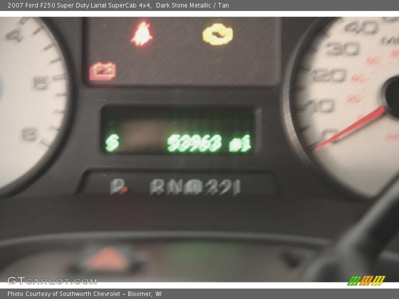 Dark Stone Metallic / Tan 2007 Ford F250 Super Duty Lariat SuperCab 4x4