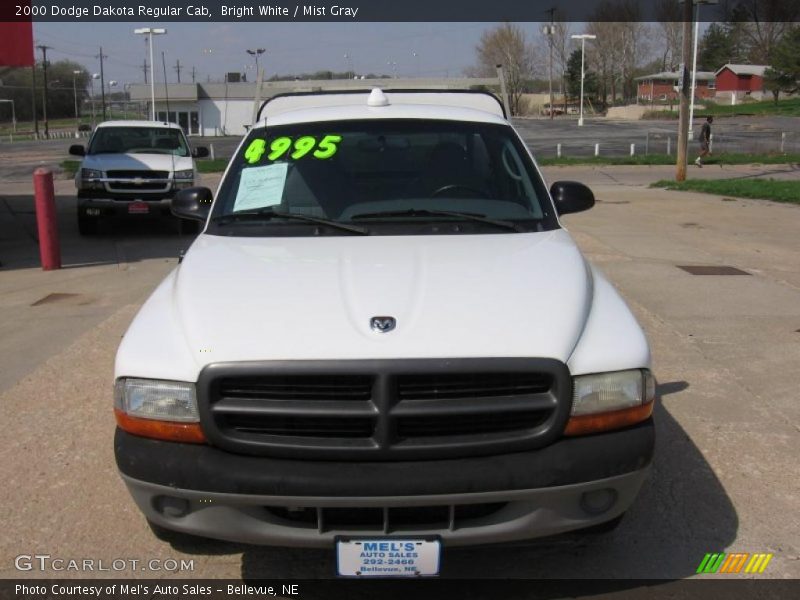 Bright White / Mist Gray 2000 Dodge Dakota Regular Cab