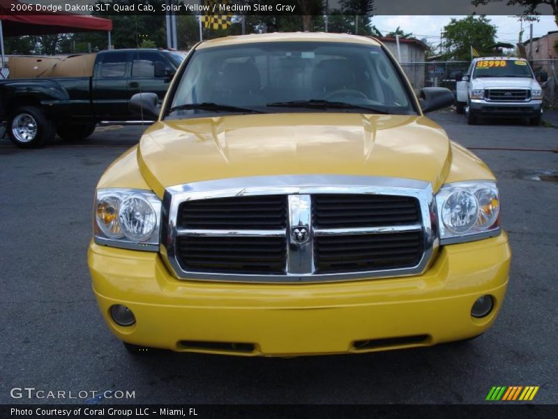 Solar Yellow / Medium Slate Gray 2006 Dodge Dakota SLT Quad Cab