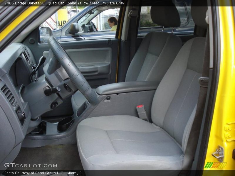 Solar Yellow / Medium Slate Gray 2006 Dodge Dakota SLT Quad Cab