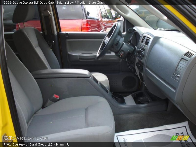 Solar Yellow / Medium Slate Gray 2006 Dodge Dakota SLT Quad Cab