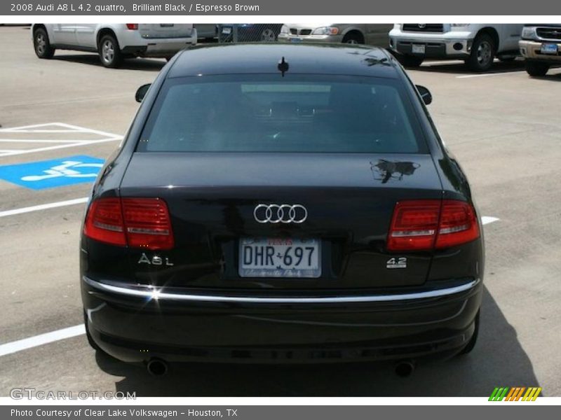 Brilliant Black / Espresso Brown 2008 Audi A8 L 4.2 quattro