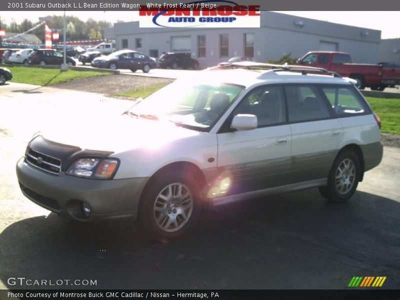 White Frost Pearl / Beige 2001 Subaru Outback L.L.Bean Edition Wagon