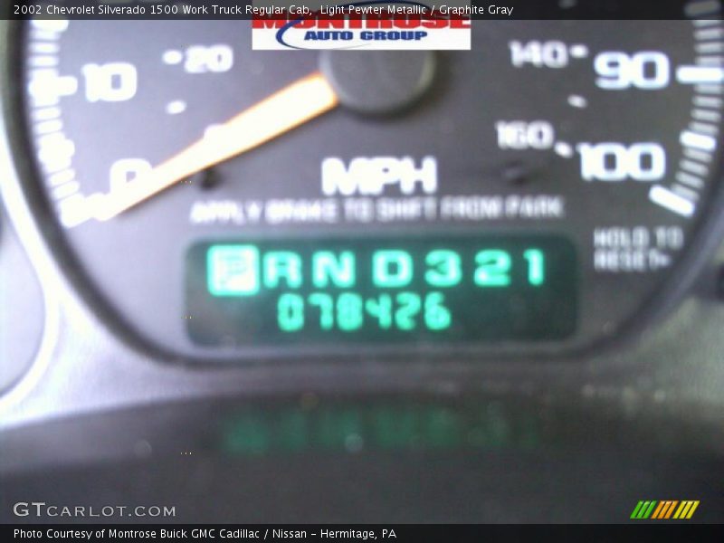 Light Pewter Metallic / Graphite Gray 2002 Chevrolet Silverado 1500 Work Truck Regular Cab