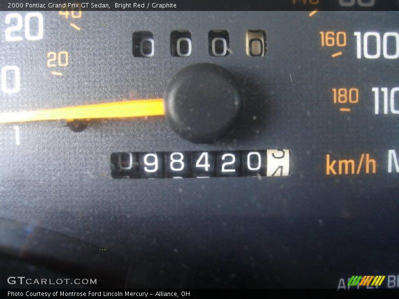 Bright Red / Graphite 2000 Pontiac Grand Prix GT Sedan