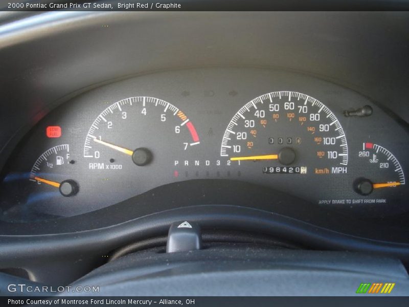 Bright Red / Graphite 2000 Pontiac Grand Prix GT Sedan