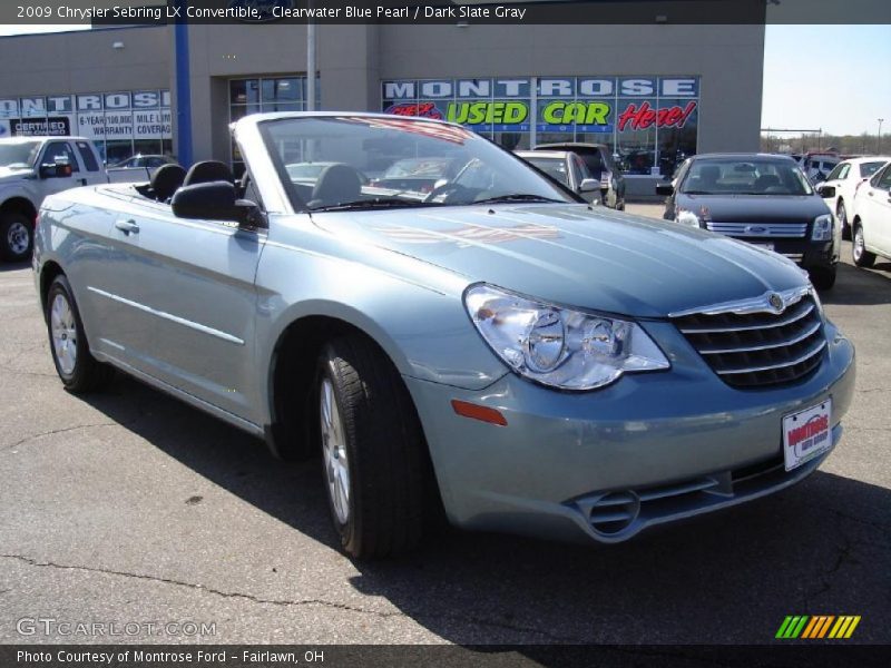 Clearwater Blue Pearl / Dark Slate Gray 2009 Chrysler Sebring LX Convertible