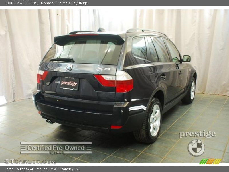 Monaco Blue Metallic / Beige 2008 BMW X3 3.0si