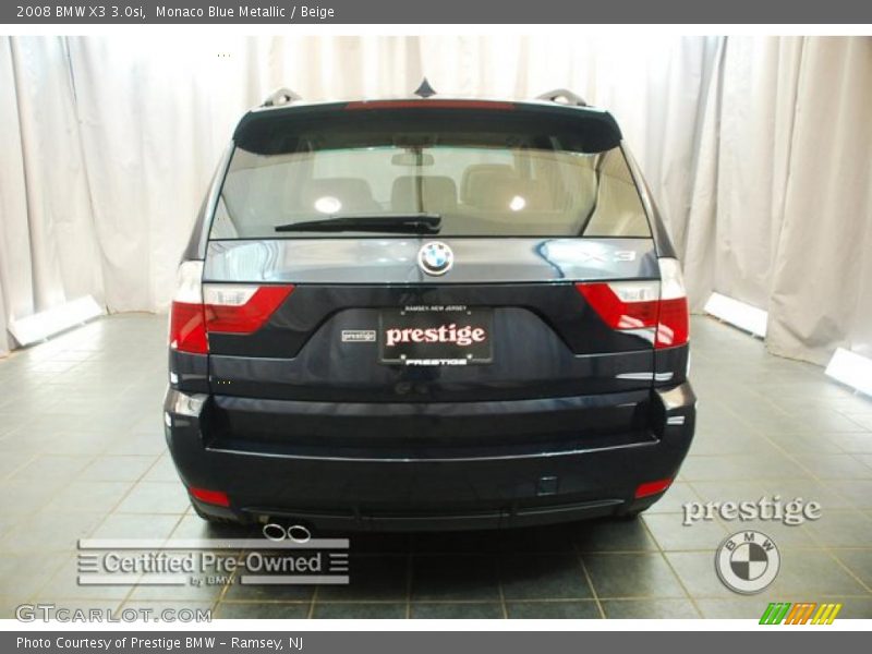 Monaco Blue Metallic / Beige 2008 BMW X3 3.0si