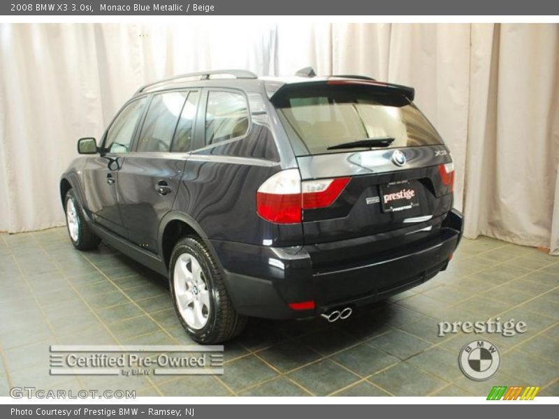 Monaco Blue Metallic / Beige 2008 BMW X3 3.0si