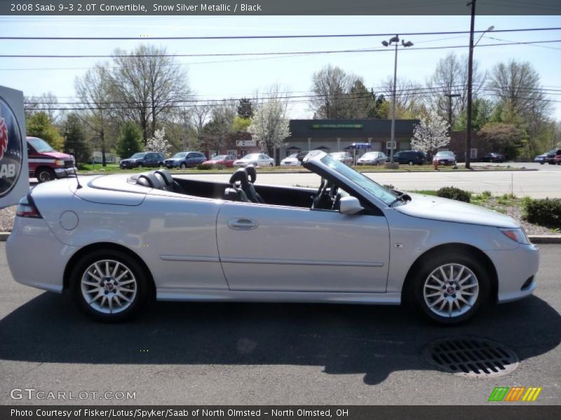 Snow Silver Metallic / Black 2008 Saab 9-3 2.0T Convertible