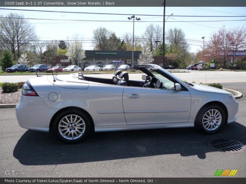 Snow Silver Metallic / Black 2008 Saab 9-3 2.0T Convertible