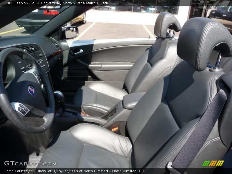 Snow Silver Metallic / Black 2008 Saab 9-3 2.0T Convertible