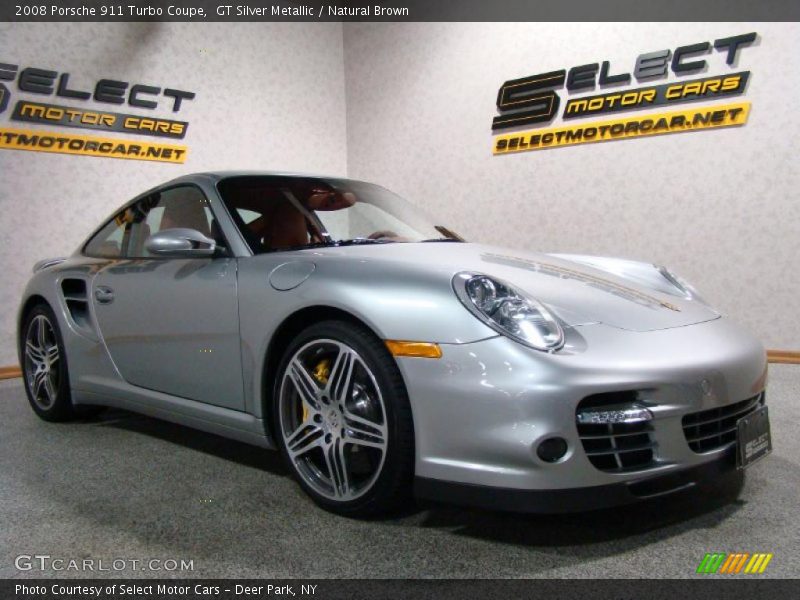 GT Silver Metallic / Natural Brown 2008 Porsche 911 Turbo Coupe