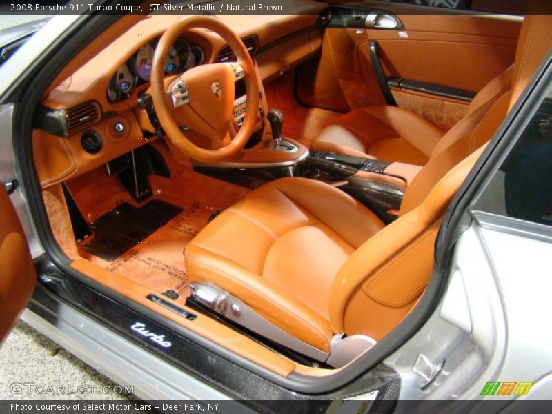 GT Silver Metallic / Natural Brown 2008 Porsche 911 Turbo Coupe
