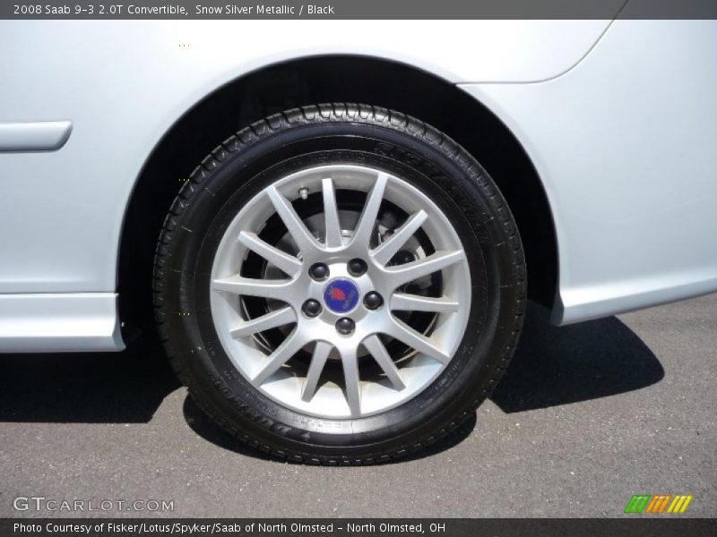 Snow Silver Metallic / Black 2008 Saab 9-3 2.0T Convertible