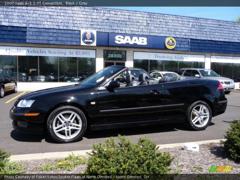 Black / Gray 2007 Saab 9-3 2.0T Convertible
