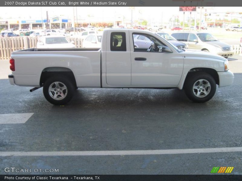 Bright White / Medium Slate Gray 2007 Dodge Dakota SLT Club Cab