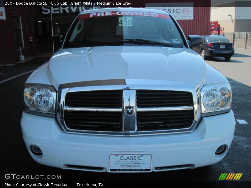 Bright White / Medium Slate Gray 2007 Dodge Dakota SLT Club Cab