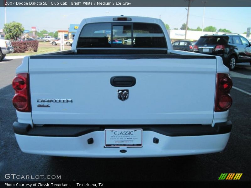 Bright White / Medium Slate Gray 2007 Dodge Dakota SLT Club Cab