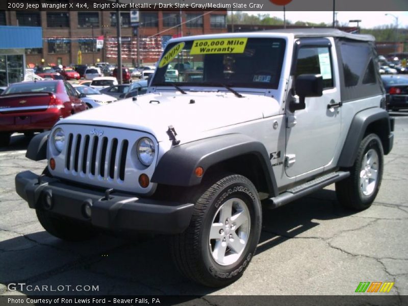 Bright Silver Metallic / Dark Slate Gray/Medium Slate Gray 2009 Jeep Wrangler X 4x4