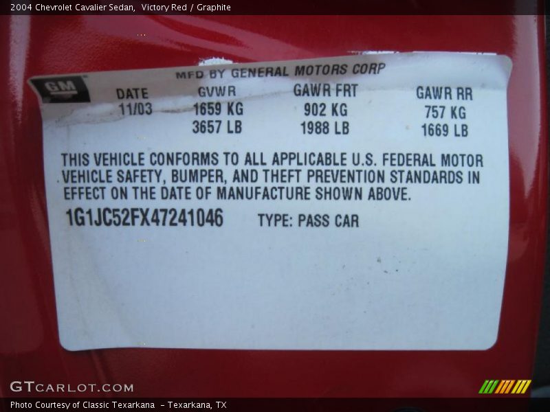 Victory Red / Graphite 2004 Chevrolet Cavalier Sedan