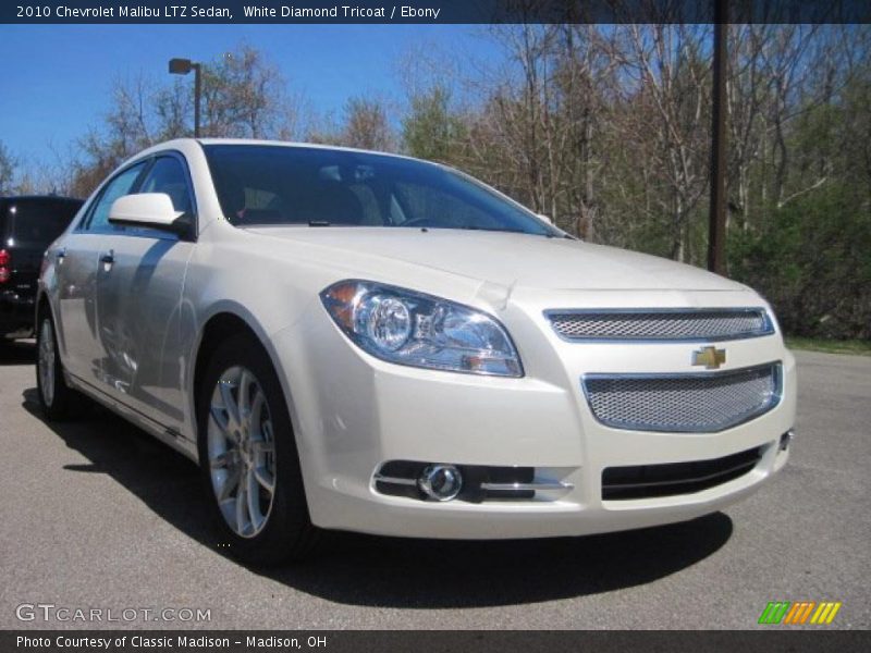 White Diamond Tricoat / Ebony 2010 Chevrolet Malibu LTZ Sedan