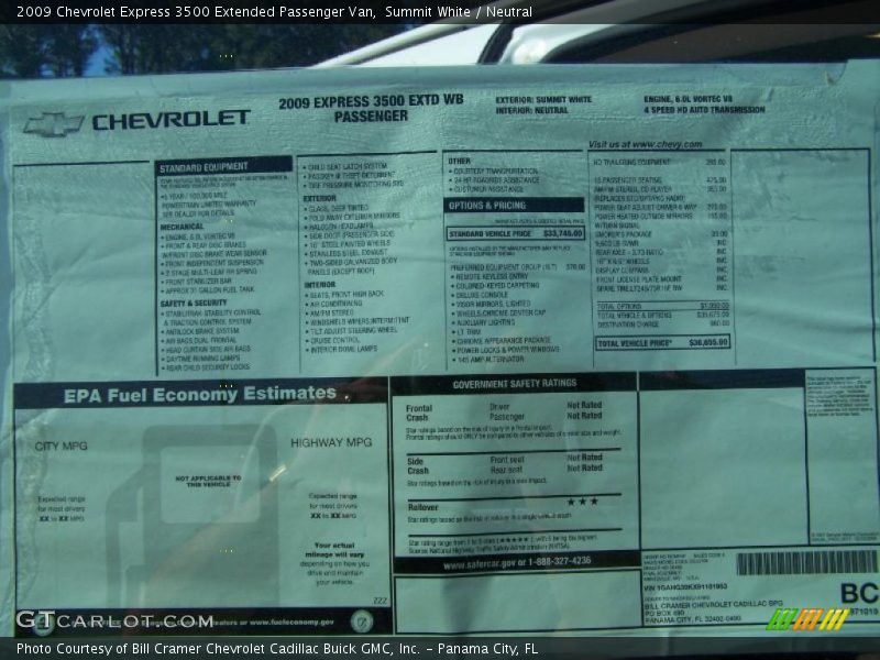 Summit White / Neutral 2009 Chevrolet Express 3500 Extended Passenger Van