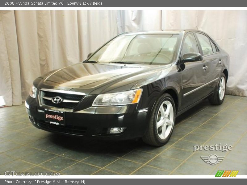 Ebony Black / Beige 2008 Hyundai Sonata Limited V6