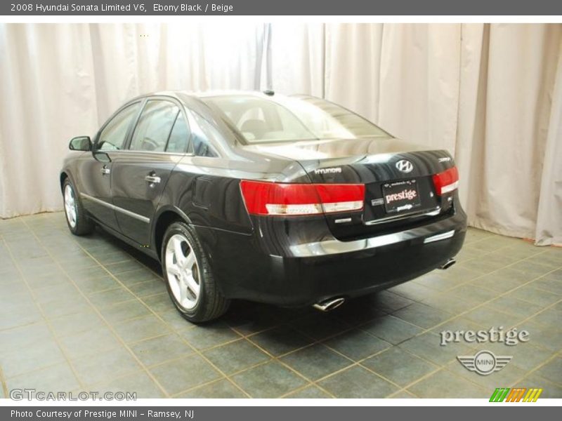 Ebony Black / Beige 2008 Hyundai Sonata Limited V6