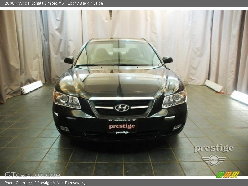 Ebony Black / Beige 2008 Hyundai Sonata Limited V6