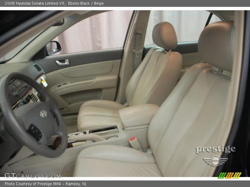 Ebony Black / Beige 2008 Hyundai Sonata Limited V6