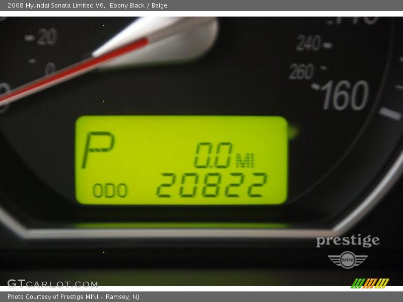 Ebony Black / Beige 2008 Hyundai Sonata Limited V6