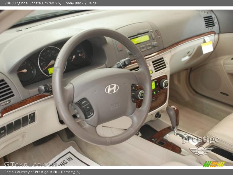 Ebony Black / Beige 2008 Hyundai Sonata Limited V6