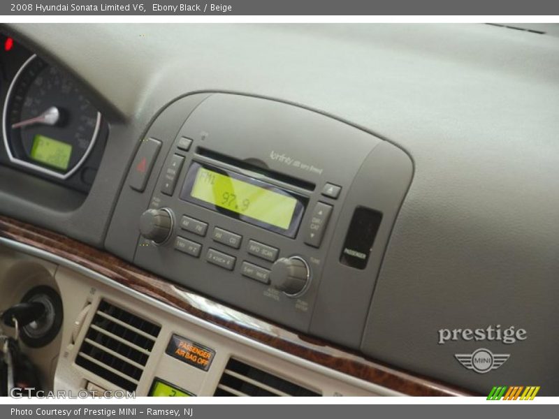 Ebony Black / Beige 2008 Hyundai Sonata Limited V6