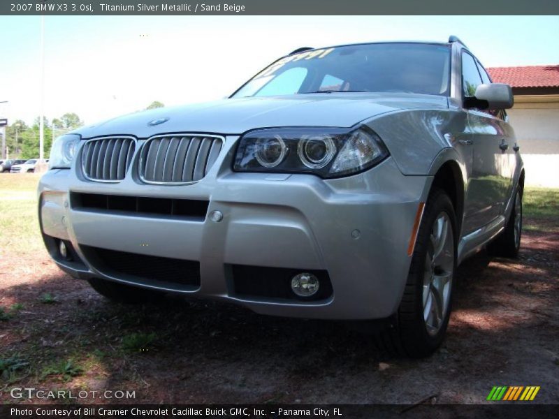 Titanium Silver Metallic / Sand Beige 2007 BMW X3 3.0si