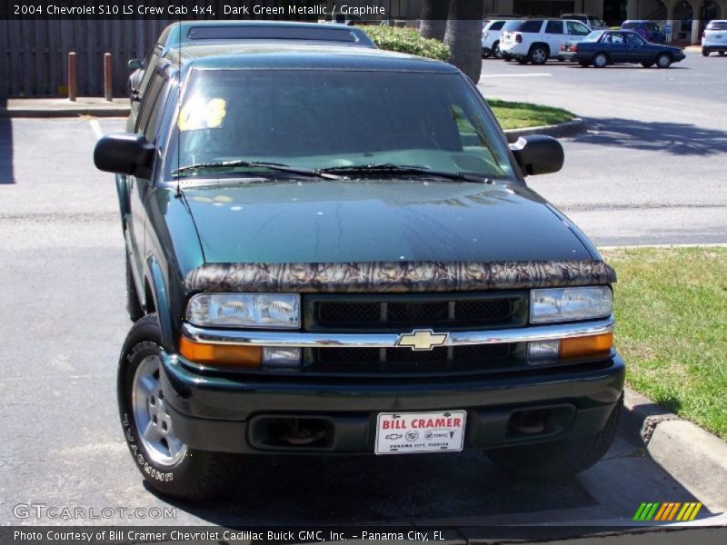 Dark Green Metallic / Graphite 2004 Chevrolet S10 LS Crew Cab 4x4